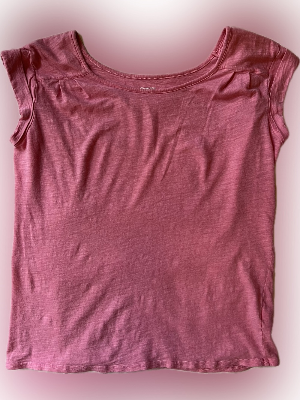 Garnet Hill coral cotton sleeveless tee shirt top M